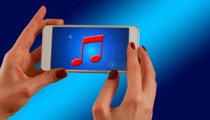 Une note de musique sur un smartphone