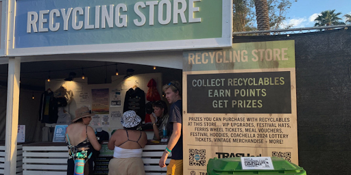 Site de recyclage de déchets pour les spectateurs de festivals de musique
