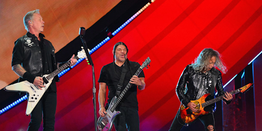 Le groupe de rock Metallica sur scène